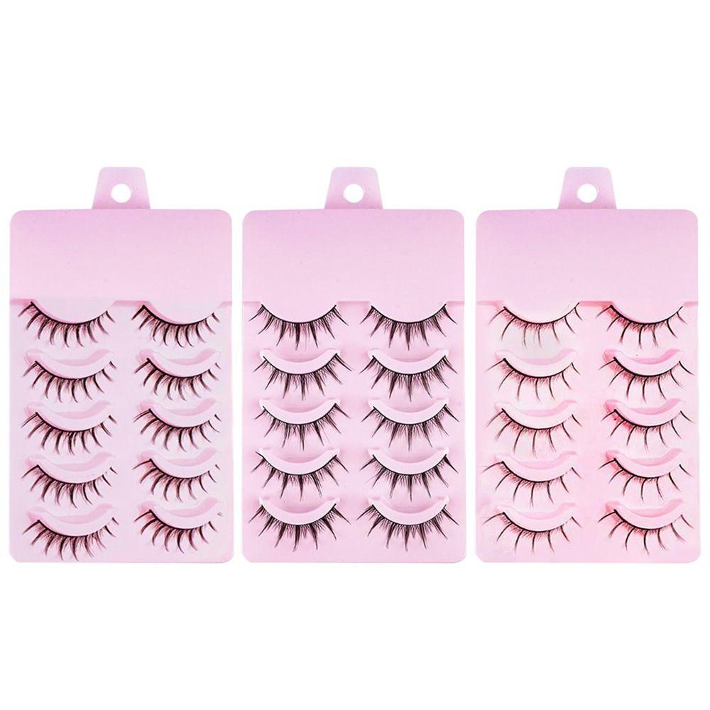 5 пар натуральных ресниц «рыбий хвост» в стиле манга, черные ресницы в стиле аниме, высококачественные накладные ресницы