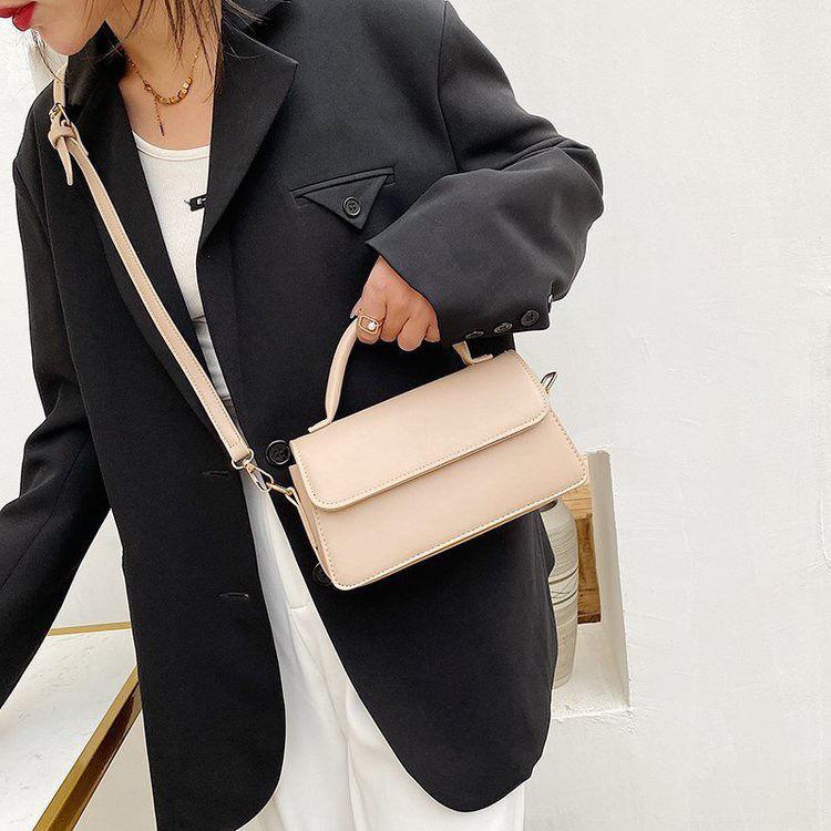 Женская винтажная сумка на одно плечо, однотонная повседневная сумка-мессенджер, элегантная универсальная сумка