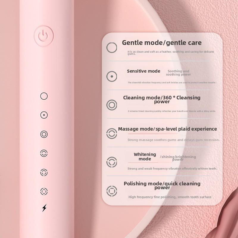 Электрическая зубная щетка, Перезаряжаемая модель, Универсальная щетка с мягкой щетиной для взрослых и детей, Портативный дорожный набор для домашнего использования, Зубная щетка.
