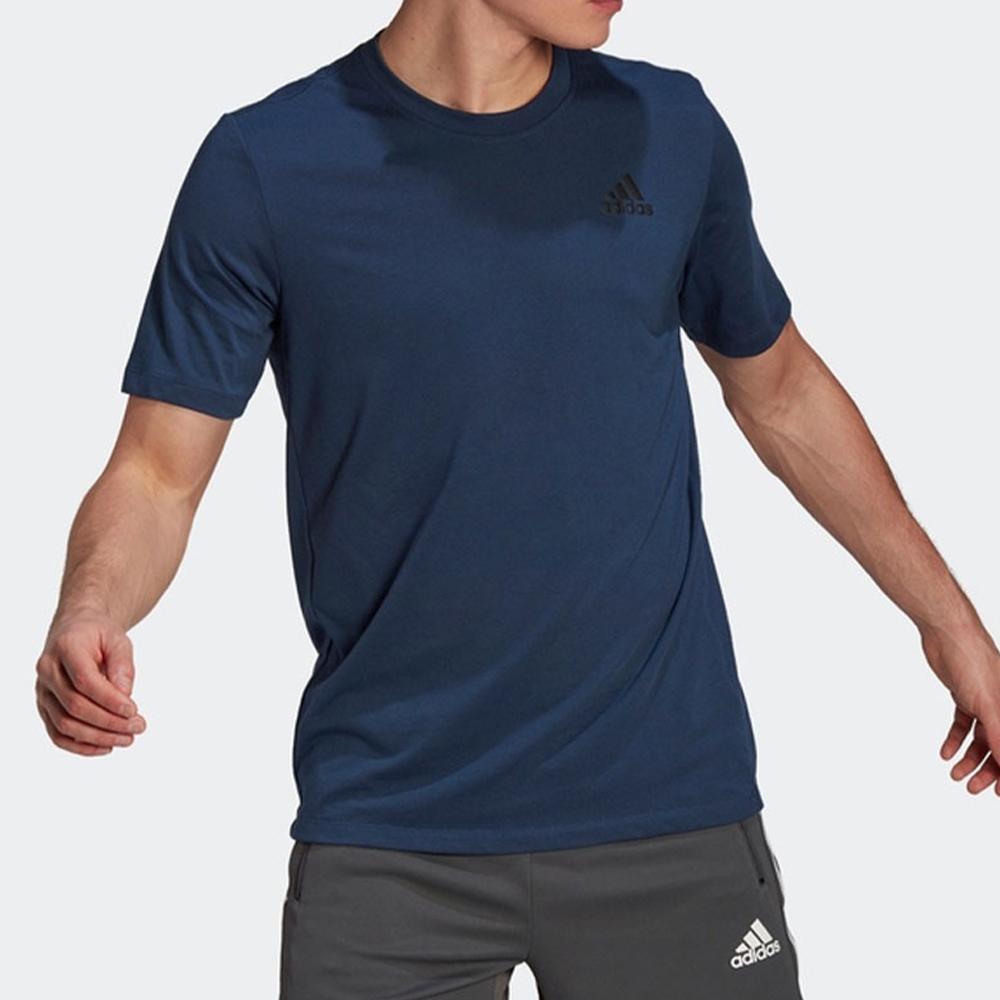 adidas Футболки мужские темно-синие с круглым вырезом умеренного прямого кроя GR0515