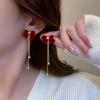 New Red Bow Tassel Earrings Long Drop Earrings Studs Earrings Girl