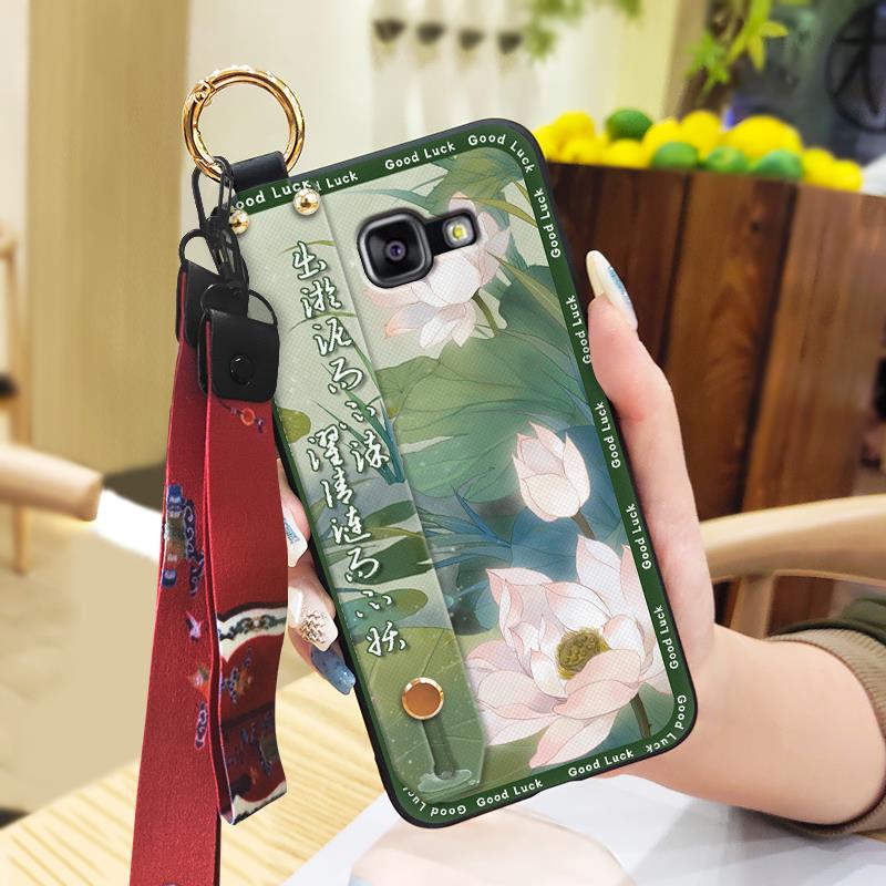 Wristband Silicone Phone Case For Samsung Galaxy A510/A5 2016/SM-A510F Anti-knock Protective Lanyard Shockproof Ring