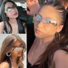 Futuristic Y2K Sunglasses Rimless Shades Trendy Star Wrap Around Sun Glasses  for Women