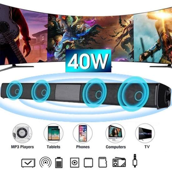 BS-28B Rechargeable Wireless Bluetooth-compatible Soundbar TV Home Theater Stereo Speaker