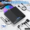 Внешний оптический привод CD DVD RW 7-в-1 USB 3.0 Type-C, Plug-and-Play, тонкий, для Windows 11/10/8/7/Linux/ OS
