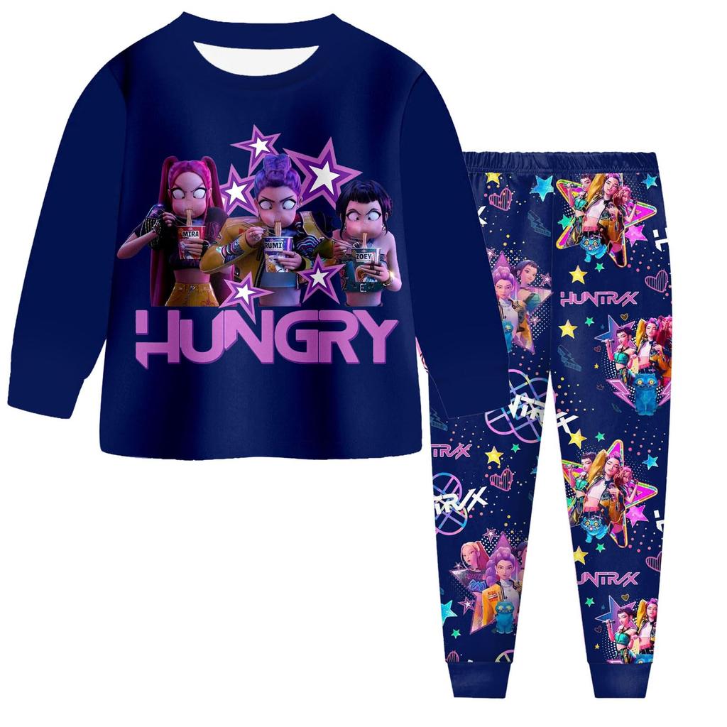 Children's Fashion Suit Skirt Round Neck Long Sleeve Top Pants