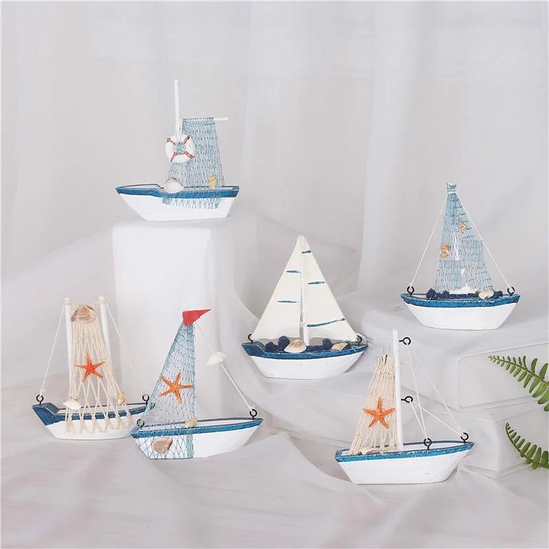 Mediterranean Beautiful Ornaments Creative Sailing Model Decoration Resin Craft Home Decoration
