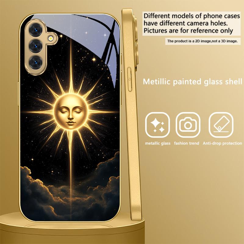 Таинственный черный кот Для Samsung Galaxy S26 S20 FE S21 S22 S23 Plus S24 Ultra S25Ultra S21+ S22Plus Золотой стеклянный чехол для телефона