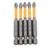 5PCS Cross Screwdriver Bits S2 Alloy Steel Impact Resistance Screwdriver Bit Set for Industrial