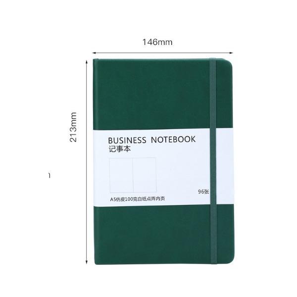 Блокнот А5 на резинке, утолщенный, из искусственной кожи, блок в точку, твердая обложка, ежедневник, для бизнеса, для офиса