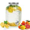 4 Litre Glass Juice Dispenser - Water Pitcher for Detox Water - Mason Jar - Counter Table Top Infused Water & Beer Dispenser- Air Tight Lid Pitcher