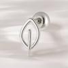 JEWNEL (1 + 1)Серебряная серьга-пирсинг Simple Line Leaf из серебра 925 пробы