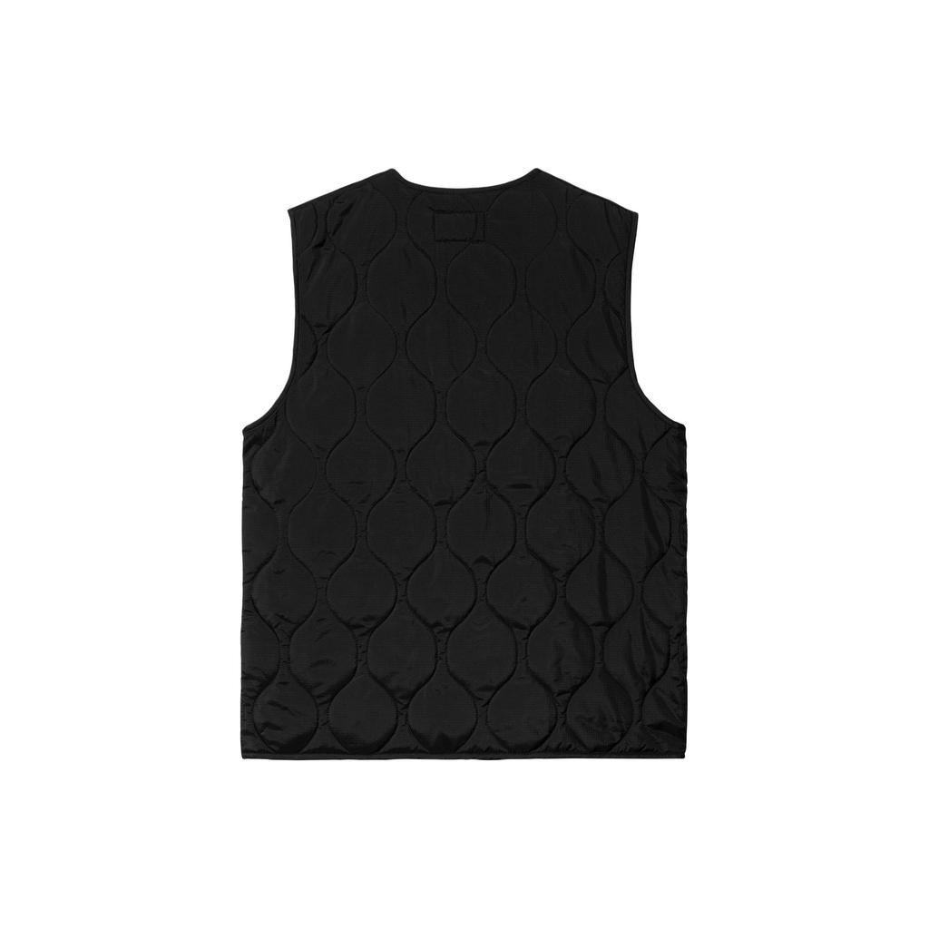 Carhartt WIP SS24 Жилет Skyton Плетеная квадратная этикетка Застежка на кнопки Круглый вырез Жилет Мужские жилеты Черный I032989-89-XX