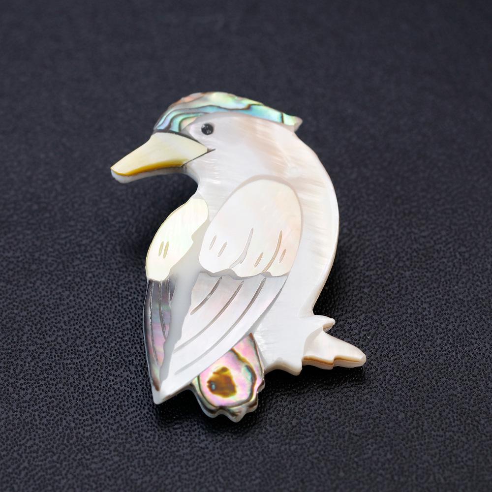 Fashion Retro Shell Bird Shape Brooches Fashionable High-end Breastpin for Women