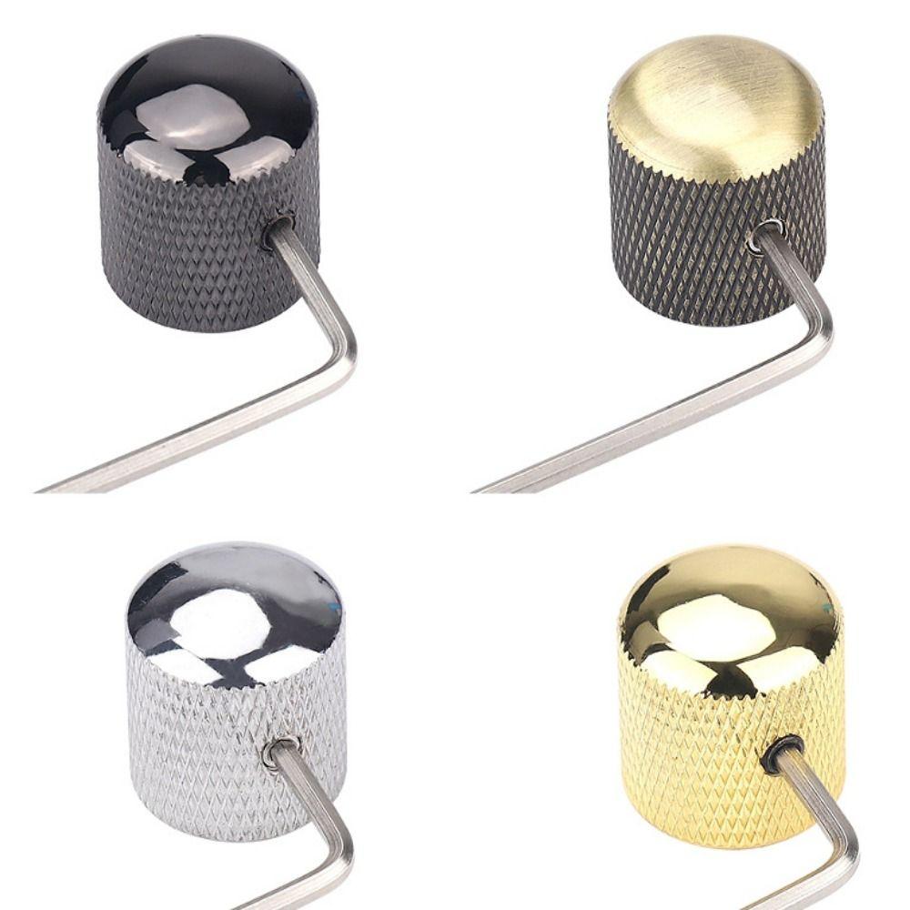 4 Pcs Enhanced Tone Control Metal Guitar Knobs Durable Tone Volume Knob Replacement Bass