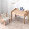 Tansu Gen Kids Desk and Chair Set, Designed by a Working Mom, 2-Piece Set, Height Adjustable, Single Seat, 4-Tier, Wooden, Natural X Ivory, 49600907(9