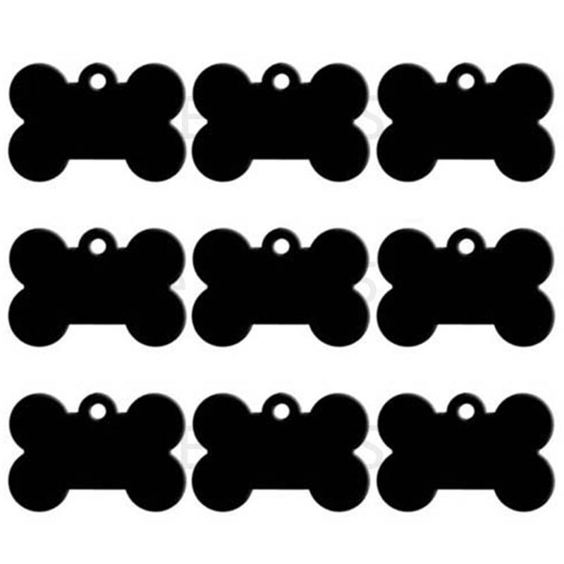 Оптовая продажа 100 шт. Косточка Жетон для идентификации собаки Гравировка Идентификационные жетоны для домашних собак Ошейники Бирки с именем и номером в форме косточки Анодированный алюминий на заказ Бирка для щенка
