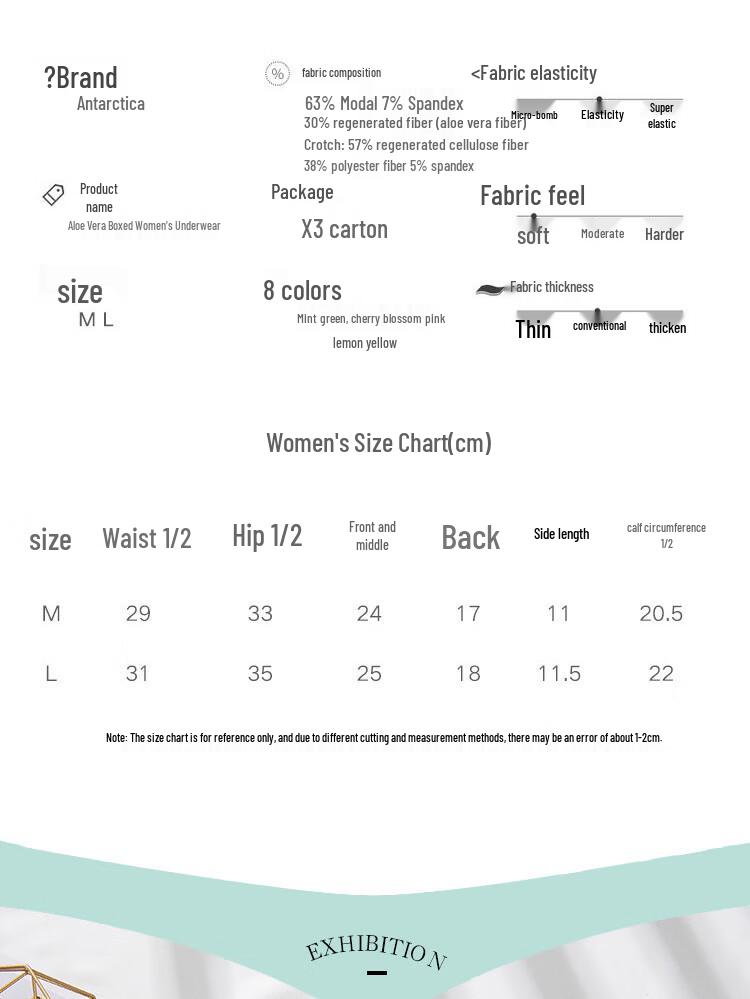 Nanjiren Женские бесшовные трусы-слипы из модала (3-Pack)