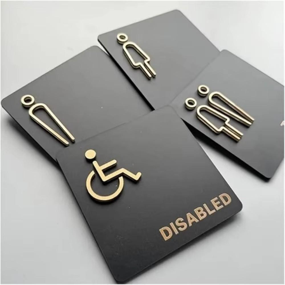 Self-Adhesive Restroom Sign Acrylic WC Sign Durable Acrylic Sign Bathroom Identification