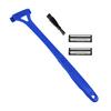 Men Back Shaver with 2 Heads Brush Folding Long Handle Bath Shower Back Hair Trimmer Manual Wet Dry Body Hair Remover Grooming Tools