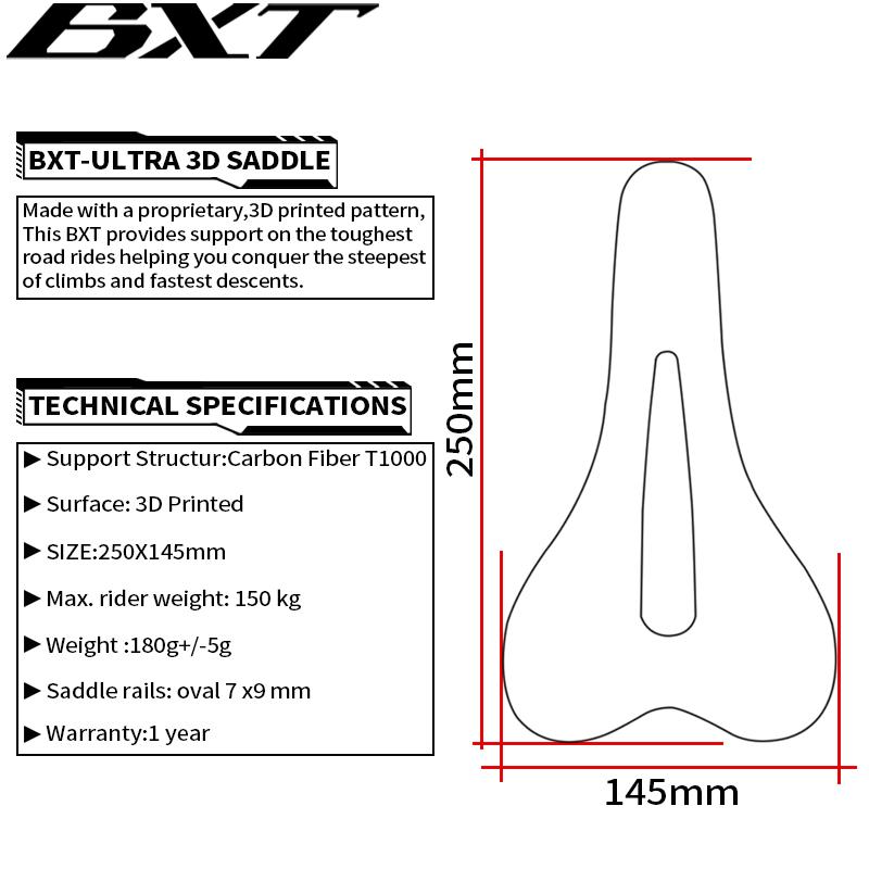 BXT Новая Сверхлегкая Подушка Сиденья, Напечатанная на 3D-принтере, Подушка Сиденья из Углеродного Волокна, Седло из Углеродного Волокна, Седло для Дорожного/MTB Велосипеда
