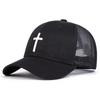 Unisex Cross Embroidery Baseball Net Caps Hip Hop Cap Spring Summer Outdoor Adjustable Casual Hats Sunscreen Hat