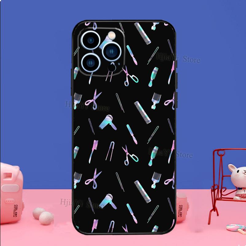 Чехол для парикмахера стилиста волос для iPhone 16 15 13 11 14 Pro Max 12 Mini Plus XR X XS Max Силиконовый чехол для телефона