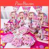 Barbie Doll Pink Birthday Supplies For Girls With Complete Tableware And Toys