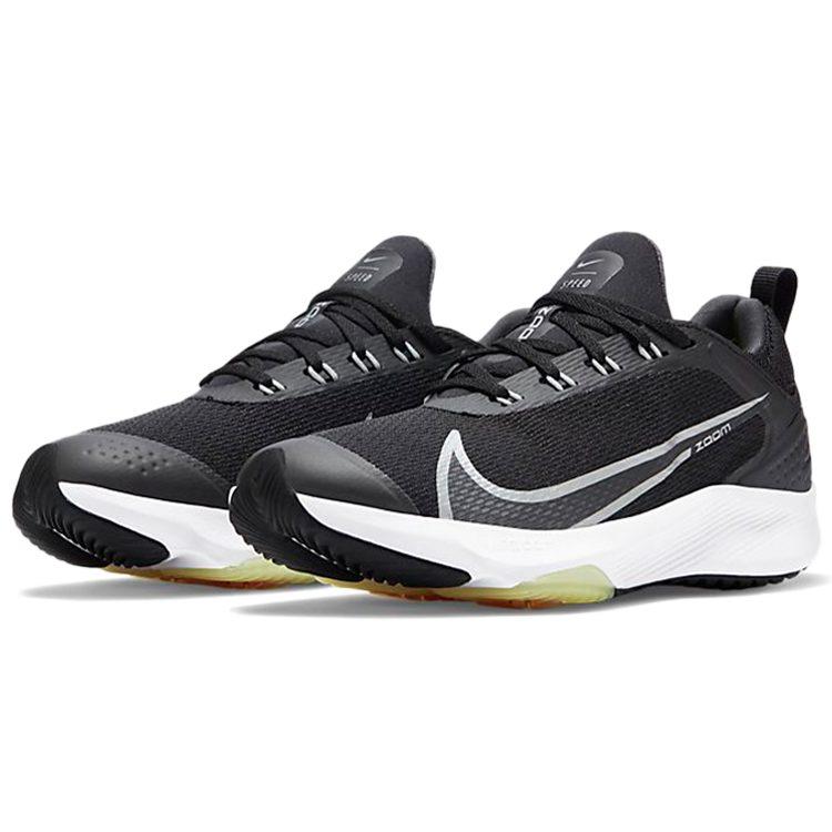 Nike Скорость зума Устойчивость к скольжению Амортизация Низкие Детские Беговые Кроссовки Черный Серый Детские CJ2088-001