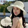 Новая маленькая стандартная шляпа-панама с бантом, летняя солнцезащитная шляпа от солнца, универсальная шляпа-панама, для путешествий на открытом воздухе, отпуска, пляжа, тренд