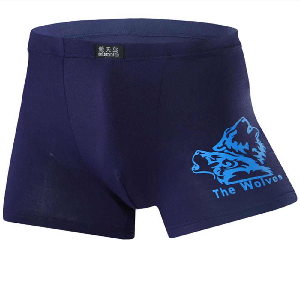 4 Pcs Men's Underwear Printed Boxer Shorts Youth Breathable Modal Underpants