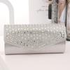 Новый серый глянцевый ужин, модный женский вечерний, инкрустированный бриллиантами, вечерний подарок, банкет, сумка.
