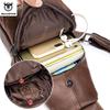 BULLCAPTAIN Leather Messenger Bags Men's Casual Bag for Men Chest Bag Brand Designer Multi-function Headphone Jack Chest Pack