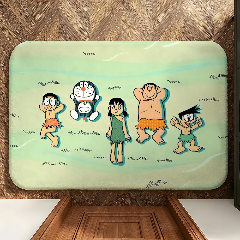 anime D-DORAEMON Floor Mat Soft Flannel Floor Mat Suitable for Entryways, Living Rooms, Bedrooms, and Bathrooms