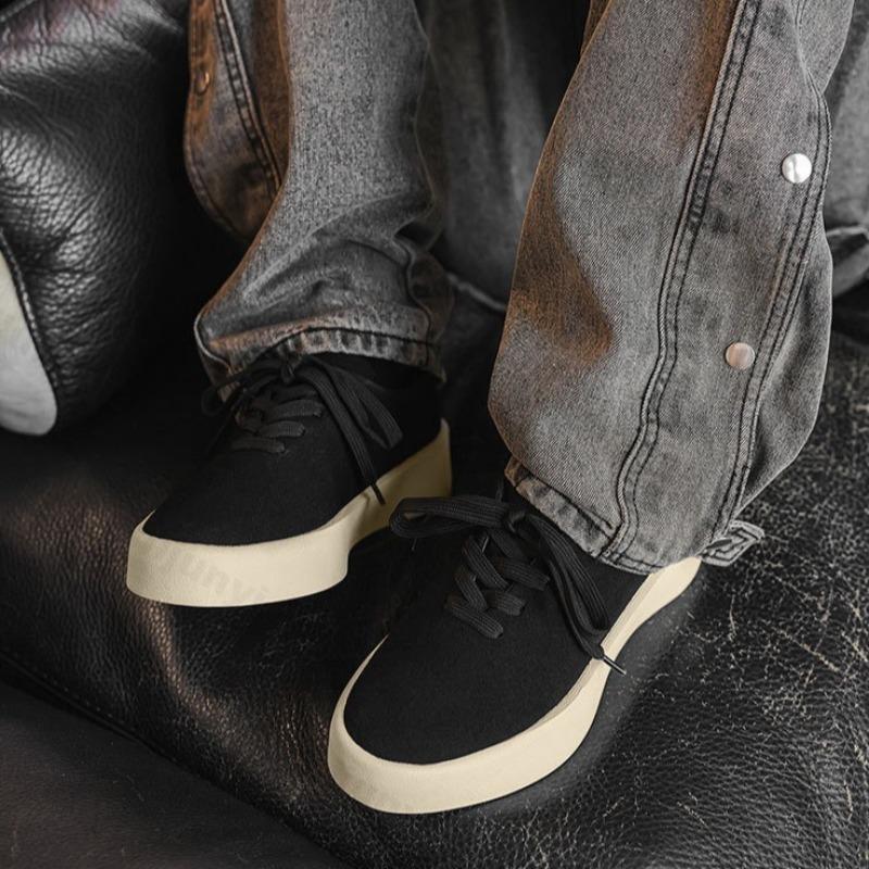 Fashion Concise Niche Design Low Top Thick Soled Shoes Men's 2025 Autumn New Fashion Trend Comfortable Versatile Lace Up Chunky sneakers