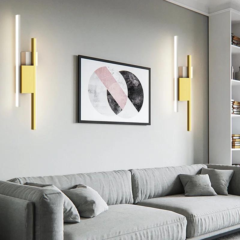 Nordic Modern LED Настенные светильники Гостиная Кабинет Спальня Прикроватные светильники Проход Лестницы Кухня Украшения дома Настенные светильники Внутреннее освещение