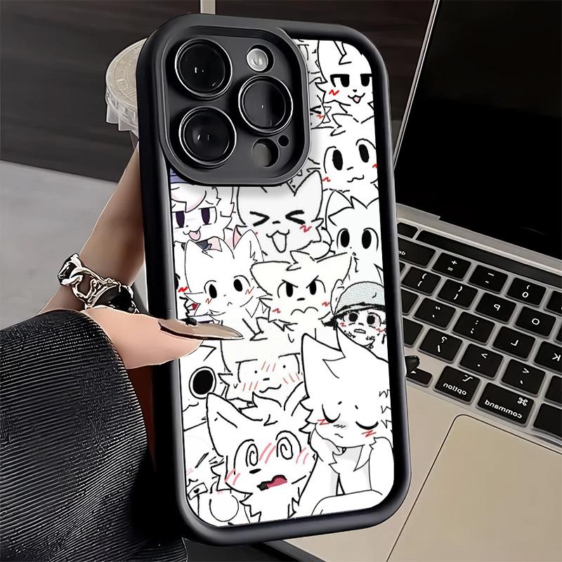 Phone Case for iPhone 17 Air 16E 15 16 Pro Max Cute B-Boykisser Catoon Cover 14 Plus 13 12 Mini Soft Shell Silicone Fundas