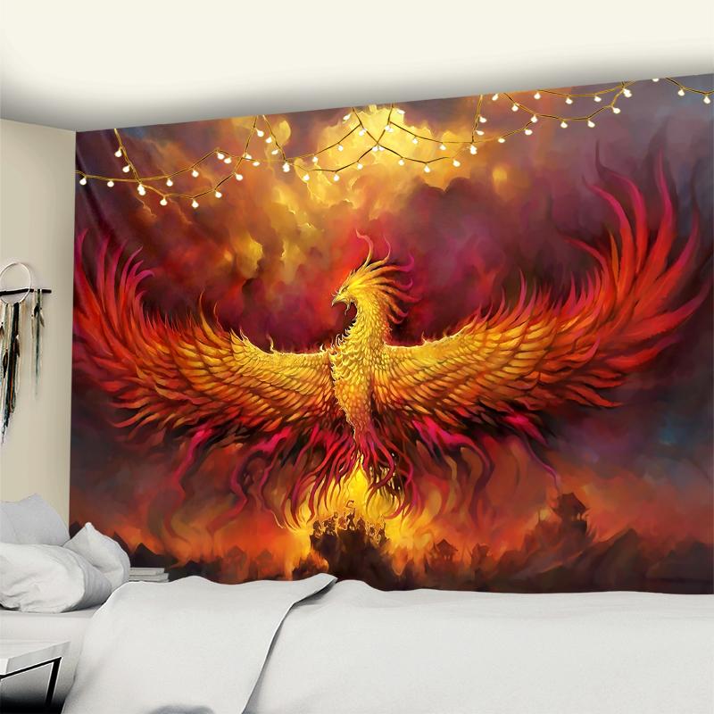 Психоделический гобелен с грибом смерти, настенный красочный абстрактный богемный хиппи, колдовство, общежитие, домашний декор