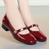 Весенне-осенняя мода Женская обувь Туфли в стиле Мэри Джейн Низкий каблук Мелкий вырез Круглый носок Комфорт Однотонные Туфли для вечеринки