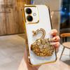 KEYSION Противоударный ТПУ чехол с гальваническим покрытием для TECNO Spark Go 2 Pop 10, блестящий чехол-подставка 'Лебедь с драгоценностями' для Infinix Smart 10