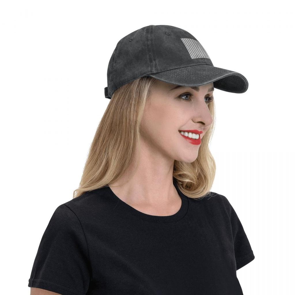 Black And White Scales Baseball Caps Vintage Denim Washed Headwear Unisex Style Outdoor Running Hats