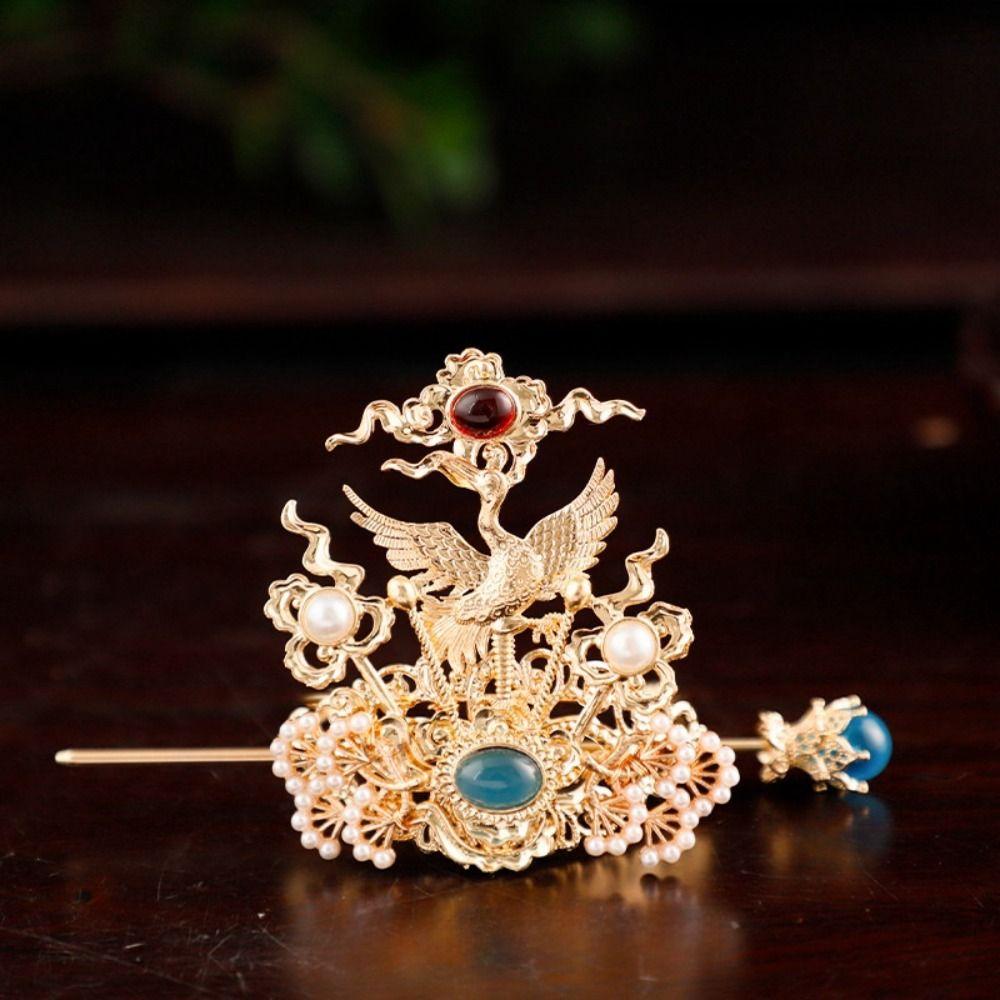 Головной убор, держатель для волос «конский хвост», китайская ханьфу-корона династии Тан, изысканный аксессуар для волос