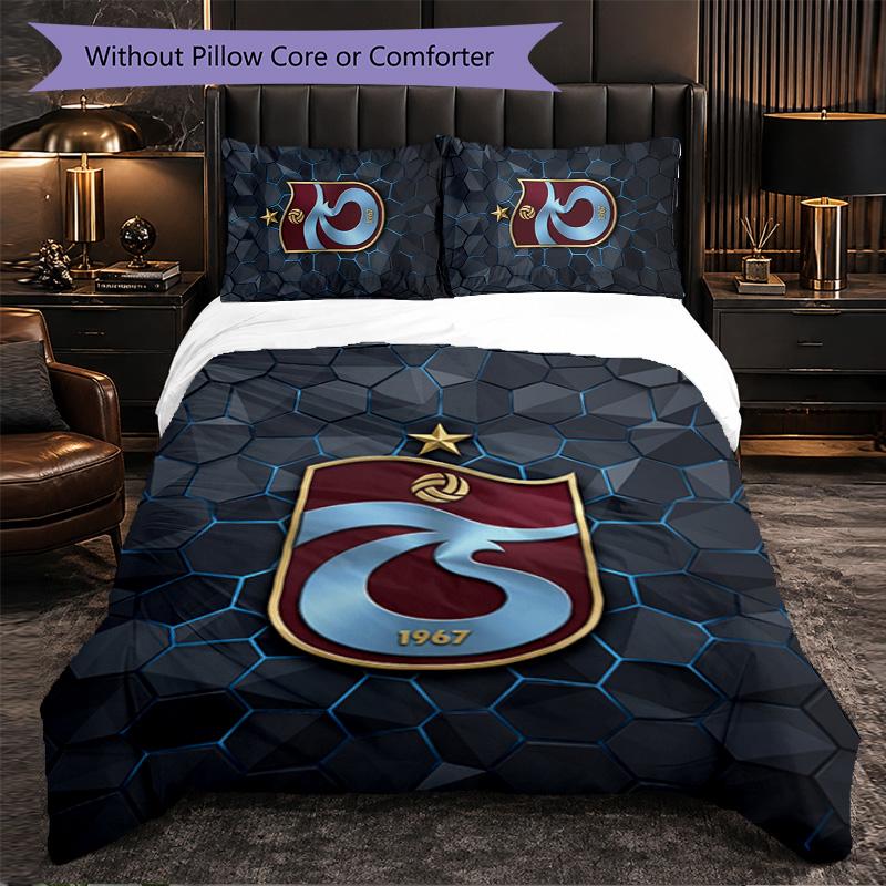 Trabzonspor FC Themed Bedding 3Pcs Duvet Cover Set Decorative Bed Linen For Teen Room Home Decoration