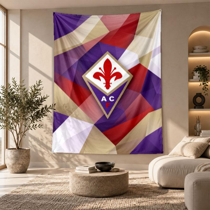 Decorative Tapestry,Fiorentina FC Printed Wall Art, Lightweight Wall Hanging For Bedroom Background