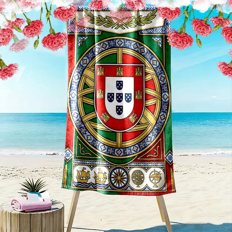 Royal Heraldry Ornate Symbols beach towel Outdoor camping Portable for travel quick-drying swim towel Outdoor pool towel swim Comfort beach towel