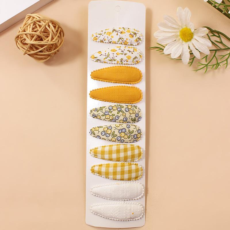 10 шт./компл., хлопковые заколки-бантики для волос с принтом для новорожденных, тканевые заколки в клетку, головные уборы для девочек, детские аксессуары для волос