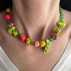 Colorful Beaded Fruit Necklace Bohemian Fruit Charms Necklaces Fashion 3D Fruit Choker  Jewelry