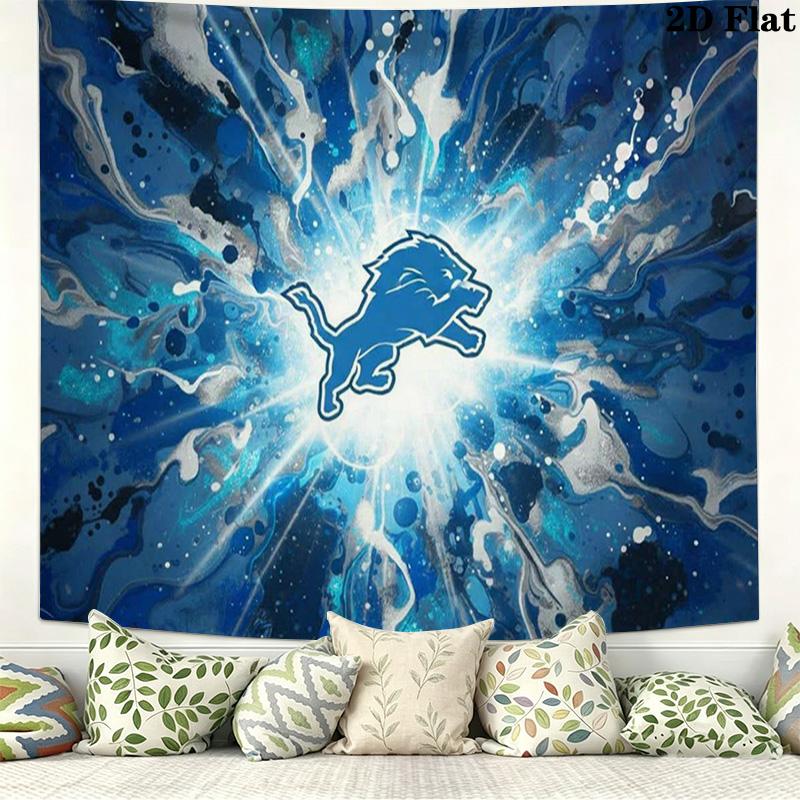 Detroit Lions Wall Tapestry Aesthetic Wall Hanging Printed Fabric Blanket Decorative Tapestries for Bedroom Living Room Home Decor