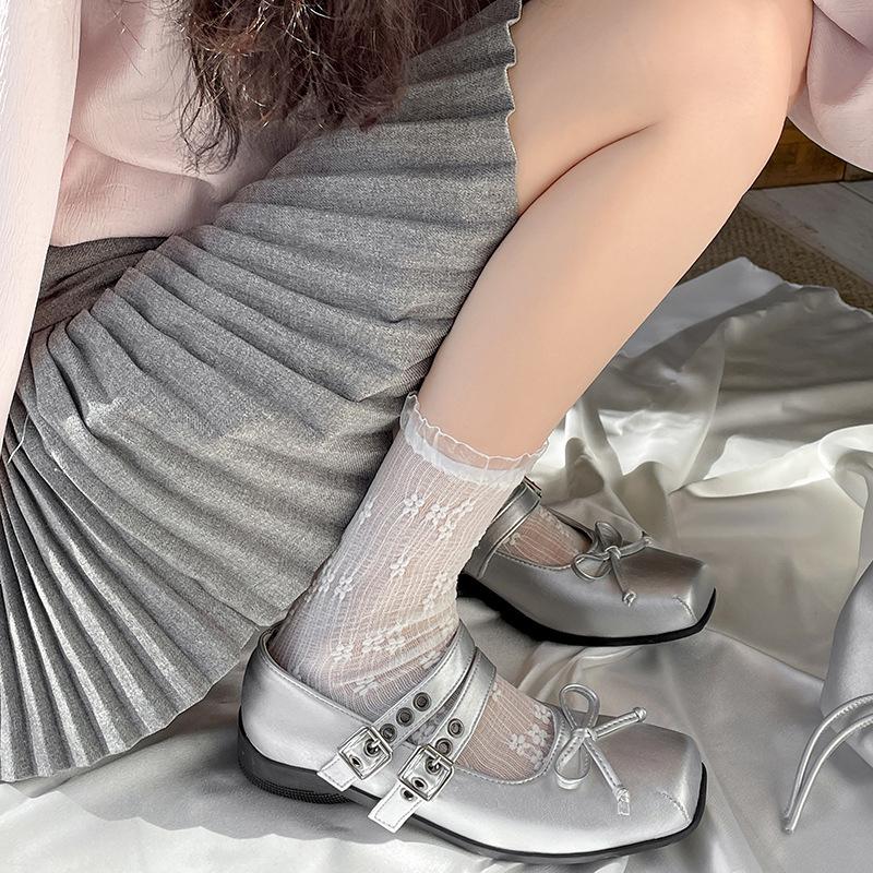 Модные темпераментные балетки с бантом на плоской подошве, маленькие кожаные туфли для женщин 2025 года, новые весенне-осенние туфли-юбки Мэри Джейн