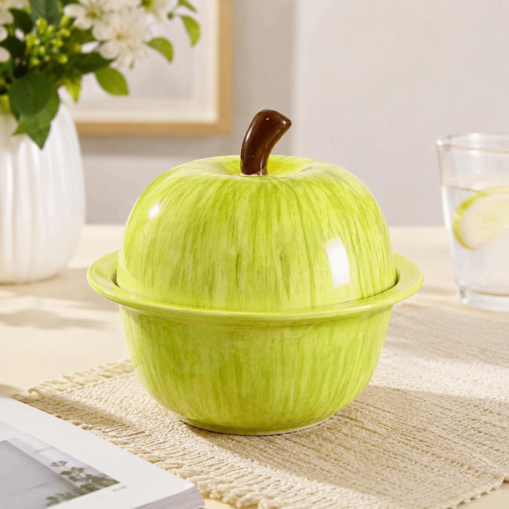 Creative Ceramic Saucepan with Lid Cute Food Fruit Bowl BPA Free Dessert Soup Bowl Tableware